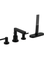 Hansgrohe Finoris peremre szerelhető kádcsaptelep, 4 szerelési lyukkal, sBox-szal matt fekete 76444670