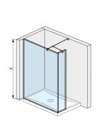 Jika Pure rövid részes üvegfal 130cm 2674270026681 - Fürdősz