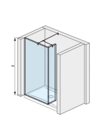 Jika Pure rövid részes üvegfal 80cm 2684220026681 - Fürdőszo