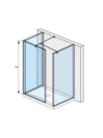Jika Pure hátfalhoz illesztett sarok üvegfal 68x80cm 2684270