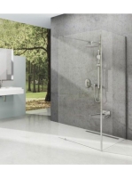 Ravak Walk-In Corner zuhanykabin 110/80 (fényes alu - Transp