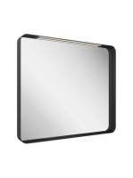 Ravak Strip fekete fürdőszobai tükör 60x70 cm, világítással