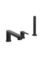 Ravak Puri háromlyukas fürdőkád csaptelep kádperemre, fekete