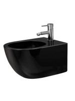 Rea Carlo Mini fali bidé 49x36,5 cm csapfurattal, fényes fek