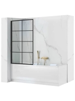 Rea Lagos-1 fix kádparaván 70x140 cm átlátszó üveggel és fek