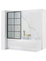 Rea Lagos-1 fix kádparaván 80x140 cm átlátszó üveggel és fek