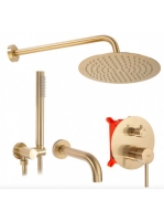 Rea rejtett zuhanyrendszer kádkifolyóval és boxal, csiszolt