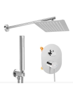 Rea Oval rejtett zuhanyrendszer boxal és zuhanyszettel, fény