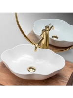 Rea Pearl Pultra ültethető kerámia mosdótál 51,5x37,5 cm, fe