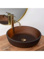 Rea Jodi pultra tehető üveg mosdótál 40x40 cm, barna REA-U02