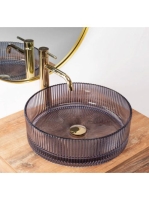 Rea Ingrid pultra tehető átlátszó üveg mosdótál 40x40 cm, sz