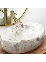 Rea Linda pultra ültethető kerámia mosdótál 48,5x34 cm, szür