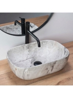 Rea Livia pultra tehető kerámia mosdótál 46,5x33,5 cm, szürk