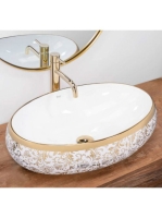 Rea Melania pultra ültethető kerámia mosdótál 60x40,5 cm, ar