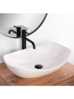 Rea Tango pultra ültethető kerámia mosdótál 56,5x40,5 cm, fe