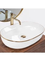 Rea Cleo pultra tehető kerámia mosdótál 60,5x41 cm, fehér/ar