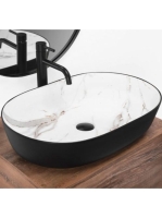 Rea Cleo pultra tehető kerámia mosdótál 60,5x41 cm, fehér ma