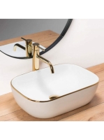 Rea Belinda pultra tehető kerámia mosdótál 46,5x33 cm, fehér