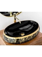 Rea Meryl pultra ültethető kerámia mosdótál 60x40,5 cm, feke