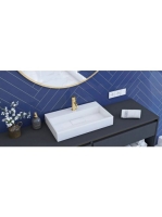 Rea Goya öntött márvány mosdótál 60x37 cm, hófehér REA-U8901