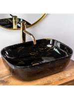 Rea Belinda pultra tehető kerámia mosdótál 46,5x33 cm, fénye