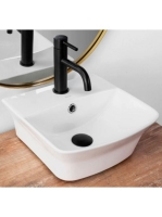 Rea Selma pultra tehető kerámia mosdótál 34x35 cm, fehér REA