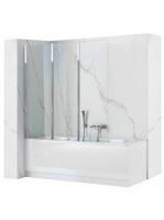 Rea Agat-3 forgatható kádparaván 120x140 cm, átlátszó üvegge