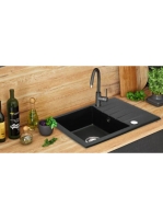Rea North gránit mosogató csepegtetővel 59,5x48,5 cm csapfur