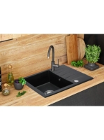 Rea North gránit mosogató csepegtetővel 59,5x48,5 cm csapfur