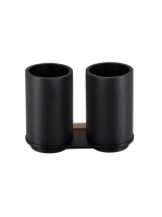 Bemeta Galla fali dupla fogkefetartó, matt fekete/réz 108110