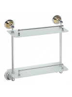 Bemeta Retro Dupla üvegpolc, króm/arany 144202128 - Fürdőszo