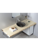 Sapho Blok kőmosdó 40x12cm, matt barna kő 2401-02 - Fürdőszo