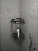 Sapho Smart kétszintes fémrácsos sarokpolc 200x325x151 mm, m