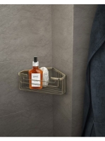 Sapho Smart fémrácsos sarokpolc 200x80x151 mm, bronz 2483-44