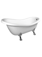 Polysan Rectime szabadonálló kád 160x73 cm, króm lábbal 3712