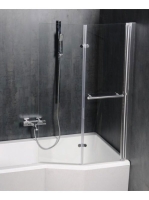 Polysan Odessa teleszkópos kádparaván 97x140 cm, csiszolt al