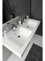 Sapho Flavia öntött márvány dupla mosdó, 120x50 cm, szöglete