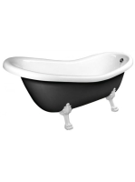 Polysan Retro szabadonálló kád fehér lábakkal 169x75 cm, fek