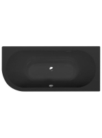 Polysan Viva Jobbos aszimmetrikus kád 175x80 cm, matt fekete