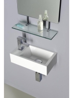 Sapho Small Amarok öntött márvány mosdó 40x22cm, balos, fehé