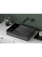 Sapho Aurum Pultra ültethető inox mosdó Click-Clack lefolyóv