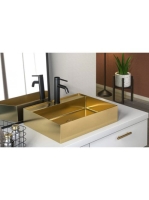 Sapho Aurum Pultra ültethető inox mosdó Click-Clack lefolyóv