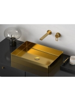 Sapho Aurum Pultra ültethető inox mosdó Click-Clack lefolyóv