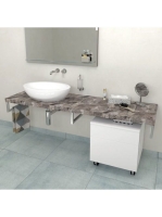 Sapho Avice mosdópult 130x49,5 cm, szürke kő AV1310 - Fürdős