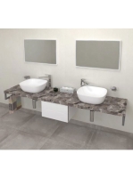 Sapho Avice mosdópult 240x49,5 cm, szürke kő AV2410 - Fürdős