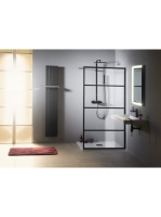 Sapho Gelco Cure Black fix zuhanyfal 110 cm, matt fekete CB1