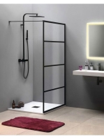 Sapho Gelco Cure Black fix zuhanyfal 70 cm, matt fekete CB70