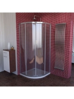 Polysan Lucis Line íves zuhanykabin 100x100 cm, átlátszó üve