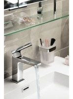 Sapho Forata Egykaros szögletes mosdócsaptelep leeresztő nél