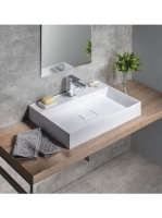 Sapho Godiva öntött márvány mosdó, 68x44 cm, fehér GU068 - F